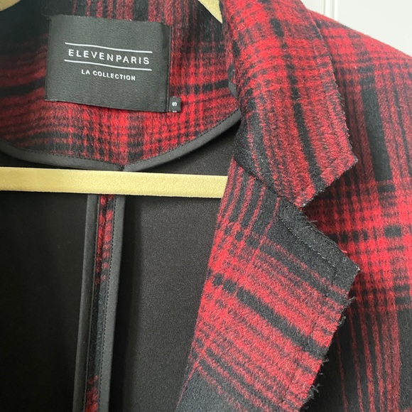 Eleven Paris Red Plaid Overcoat, size S - Picture 8 of 8